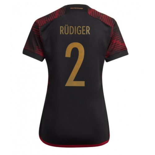 Ženski Nogometni dresi Nemčija Antonio Rudiger #2 Gostujoči SP 2022 Kratek Rokav